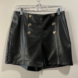 Zara Faux Leather Shorts